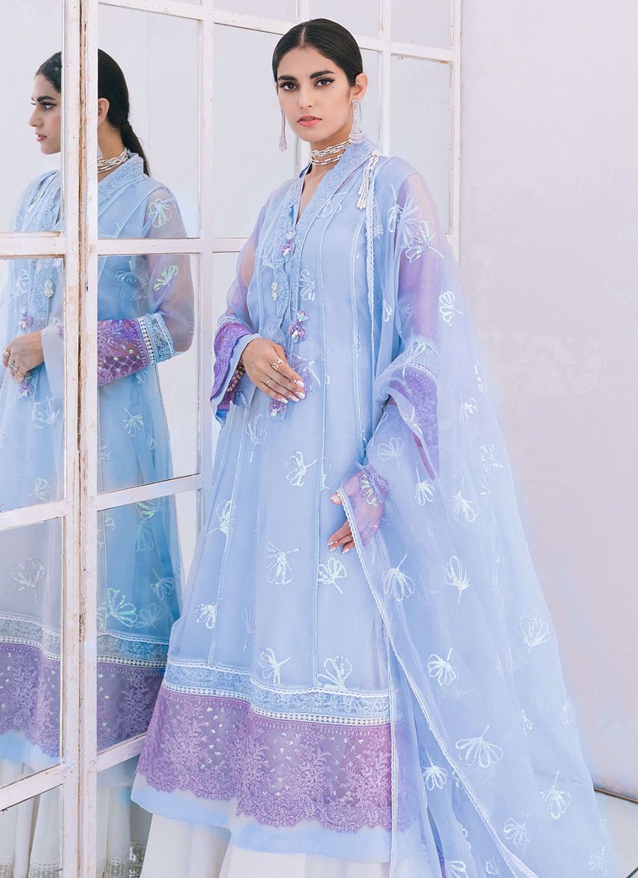 Venice blue shirt and dupatta - Farah Talib Aziz