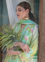 Rainforest raw silk shirt and dupatta - Farah Talib Aziz