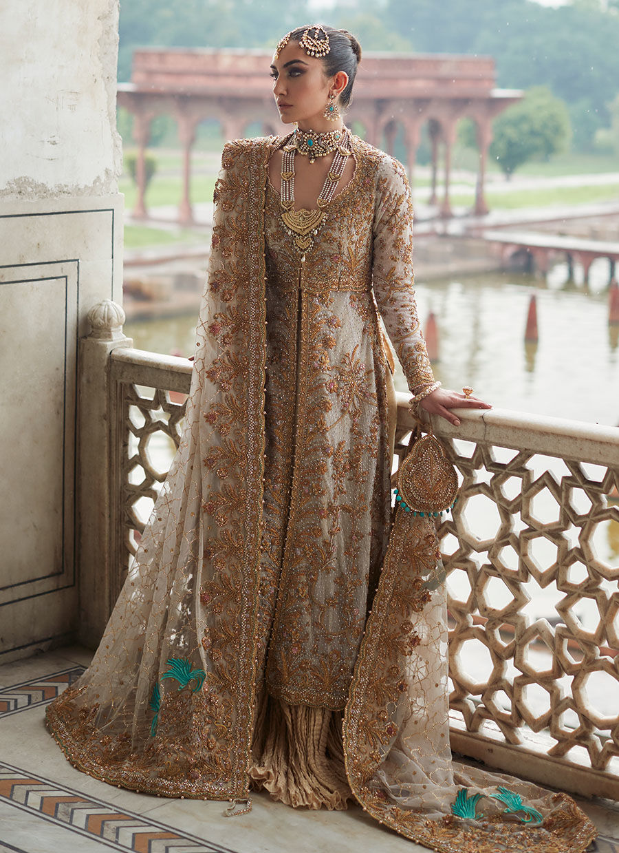 Ivory color mulberry silk embroidered heavy designer Indian wedding lehenga  choli 4705